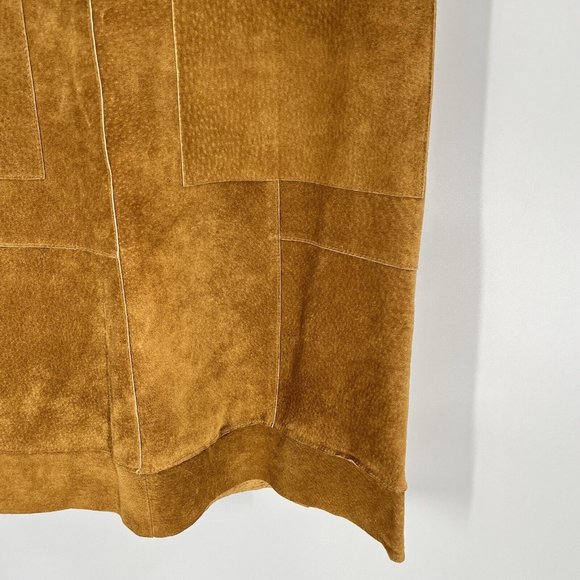 Wilsons Leather Brown A Line Midi Skirt Pockets Sz 4 - Picture 2 of 5